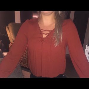 Burnt orange long sleeve top